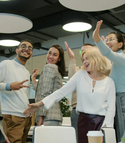 Colleagues celebrating together