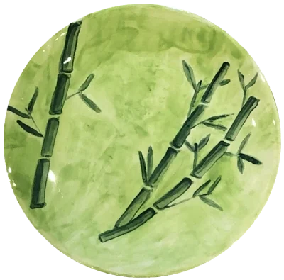 Green bamboo plate