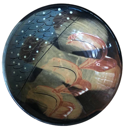 Dark blue painted plate