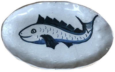 Fish painted tile