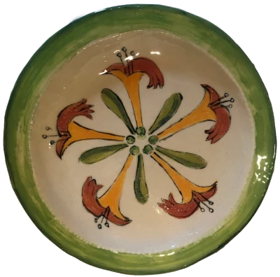 Painted plate, floral design