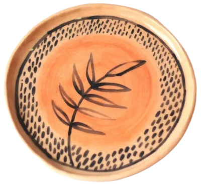 Brown branch painted plate