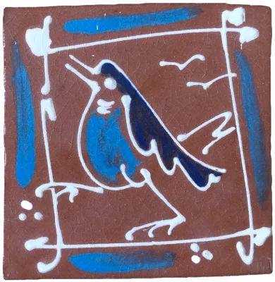 Bird painted on tile