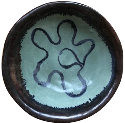 Squiggle pattern painted on plate