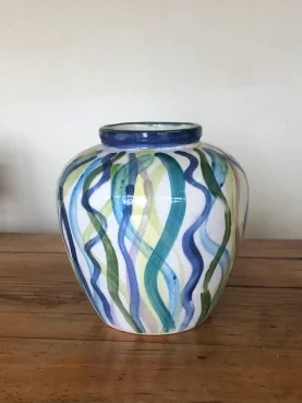 Blue stripped vase