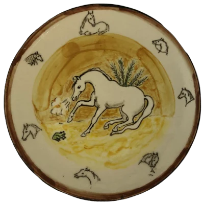 Horse painted plate